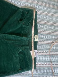 Green Corduroy Flared Pants