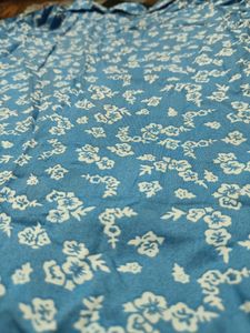 Blue Floral Button-Up Shirt