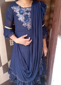 Navy Blue Lehenga Choli with Dupatta