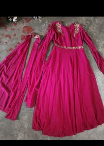 Elegant Pink Anarkali Gown