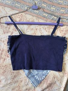 Navy Bandana Crop Top