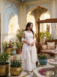 🎀White Chikankari Kurta(CUSTOMIZABLE)