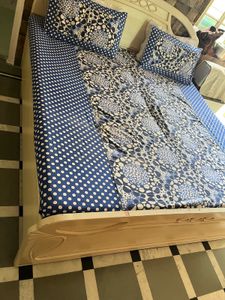 Blue &amp; White Polka Dot Bed Sheet Set