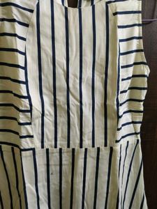 Striped Sleeveless Fit &amp; Flare Dress