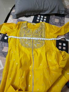Vibrant Yellow Embroidered Kurta 3 PC set