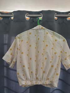 Cream &amp; Yellow Dotted Button-Up Shirt