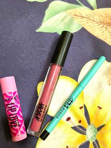 Nykaa Matte Liquid Lipstick & Sugar Pop Kajal