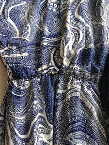 Blue &amp; White Boho Print Dress