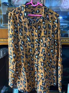 Leopard Print Button-Up Shirt