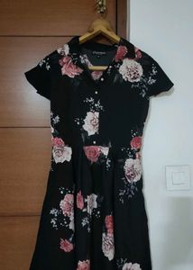 Floral Print Black Dress🌸