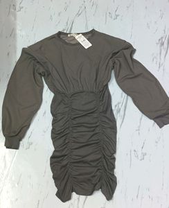 Bodycon Puffer Sleeves Dress New