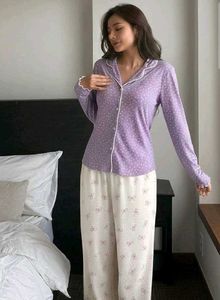 Warm Korean Lilac Sleep Shirt 💜