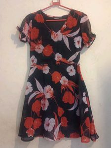 Floral Print Short Sleeve Dress