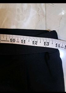 Chic Black High-Waisted Trouser with blue top