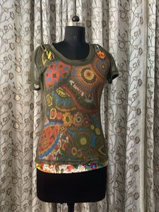 Boho Patterned Short Sleeve Top