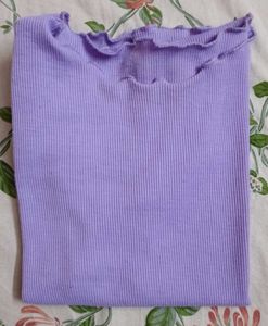 Cute Purple Lettuce Hem Top