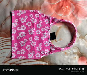 Pink Floral Halter Crop Top