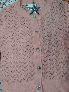 Chic Pink Button-Up Cardigan