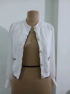 Elegant White Knit Cardigan