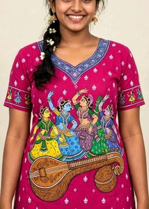 Patachitra Kurti Set at very Low Rate