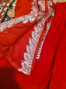 red suit with dupatta