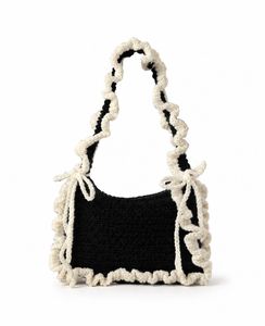 The Coquette Ruffle Crochet Shoulder Bag