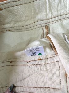 Cream Cargo Mini Skirt with Belt