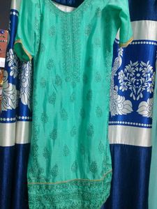Embellished Aqua Kurta