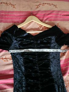 Ruched Off Shoulder Velvet Top