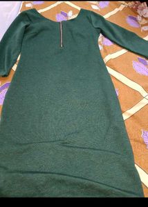 Elegant  Green A-Line Dress