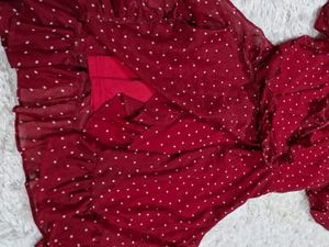 Chic Red Polka Dot Wrap Dress