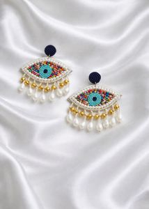 Evil Eye Beaded Dangle Earrings