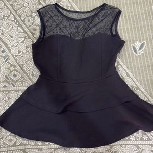 Chic Black Peplum Top