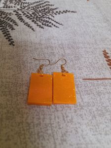 Handmade Orange Resin Earrings