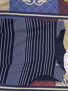 black dress with white stripes