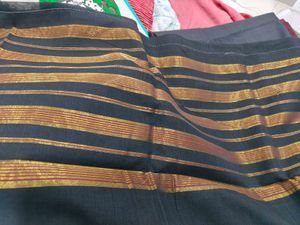 Exquisite Black Saree , Ornate Border ( with