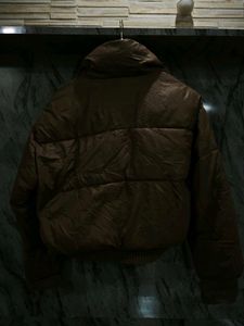 Stylish Brown Puffer Jacket Size L