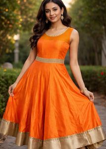 Orange Anarkali Dress