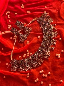 Oxidised Silver Necklace Set
