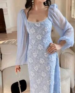 New package Elegant Blue Floral Dress