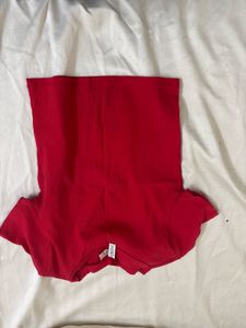 Vibrant Red Ribbed Tube Top
