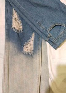 Urbanic Distressed Ombre Wide Leg Jeans