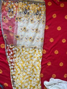 Elegant Embroidered Net Saree