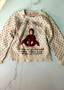 Mougat Knit Sweater with Doll Design,pinterest