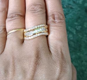 Golden American Diamond Ring