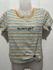 Striped "Sweet Girl" Top