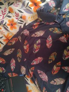 Men's Feather Print Shirt (Beach/Casual/Party)