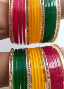 New Traditional Multicolor Plastic Bangles Set.