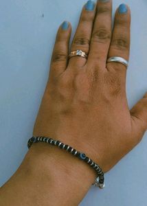 Silver Blackbeads Evil Eye Braclet