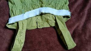 y2k Green Peplum Tie-Up Top